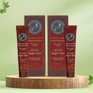 Rufolia PRO 페리오비탈 아이멀젼 – 아이 컨투어 크림 – 눈가를 밝히고 탄력 있게 가꿔주며 촉촉하게 보습하는 아이 케어 – 만지슈타, 알로에 베라, 연꽃, 나이아신아마이드가 함유된 신규 포뮬러 – 임상적으로 테스트된 성분을 담은 최적의 아이 크림 - 2팩