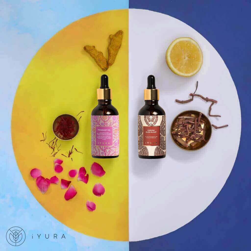 Day & Night Face Oil Duo - Best Moisturizer for Healthy Skin - Ayurvedic Natural Skincare Set Beauty set iYURA