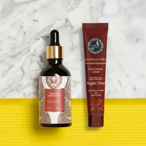 Manjistha Eye & Face Duo: Rufolia PRO Periorbital Eyemulsion and Manjish Glow Elixir Beauty set A Modernica Naturalis 